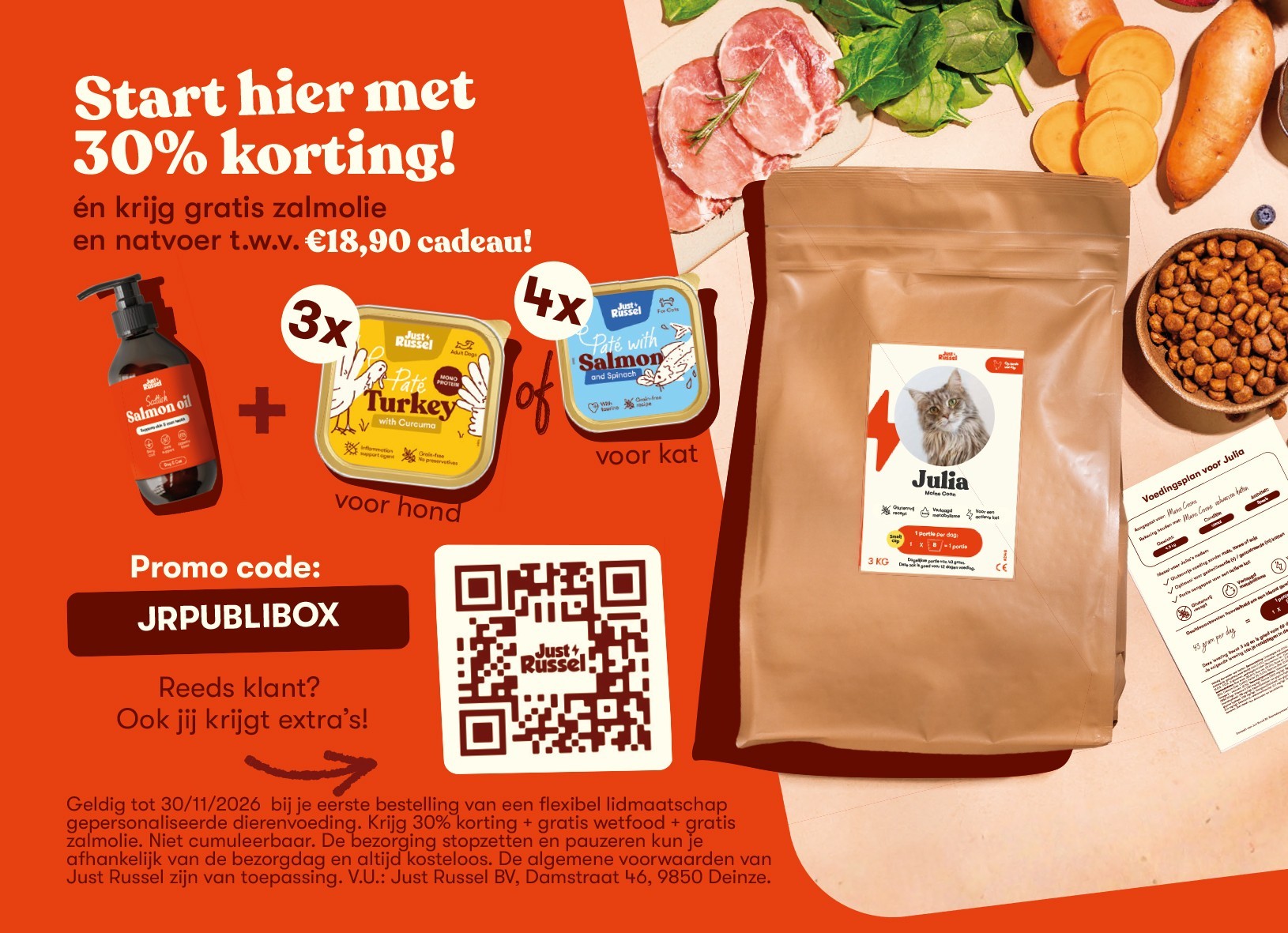 30% korting + gratis extra’s