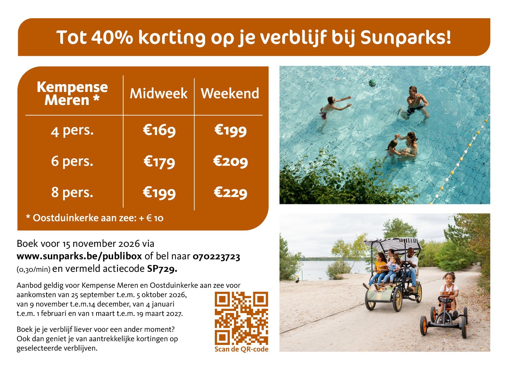Tot 40% korting bij Sunparks